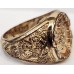 MEN'S GOLD RING . DESIGNED GREAT BRITAIN LIONHEART EMBLEM . USED . 9ct